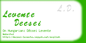 levente decsei business card