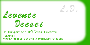 levente decsei business card